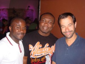 Students from Nigeria with Dr. Stransky at happy hour